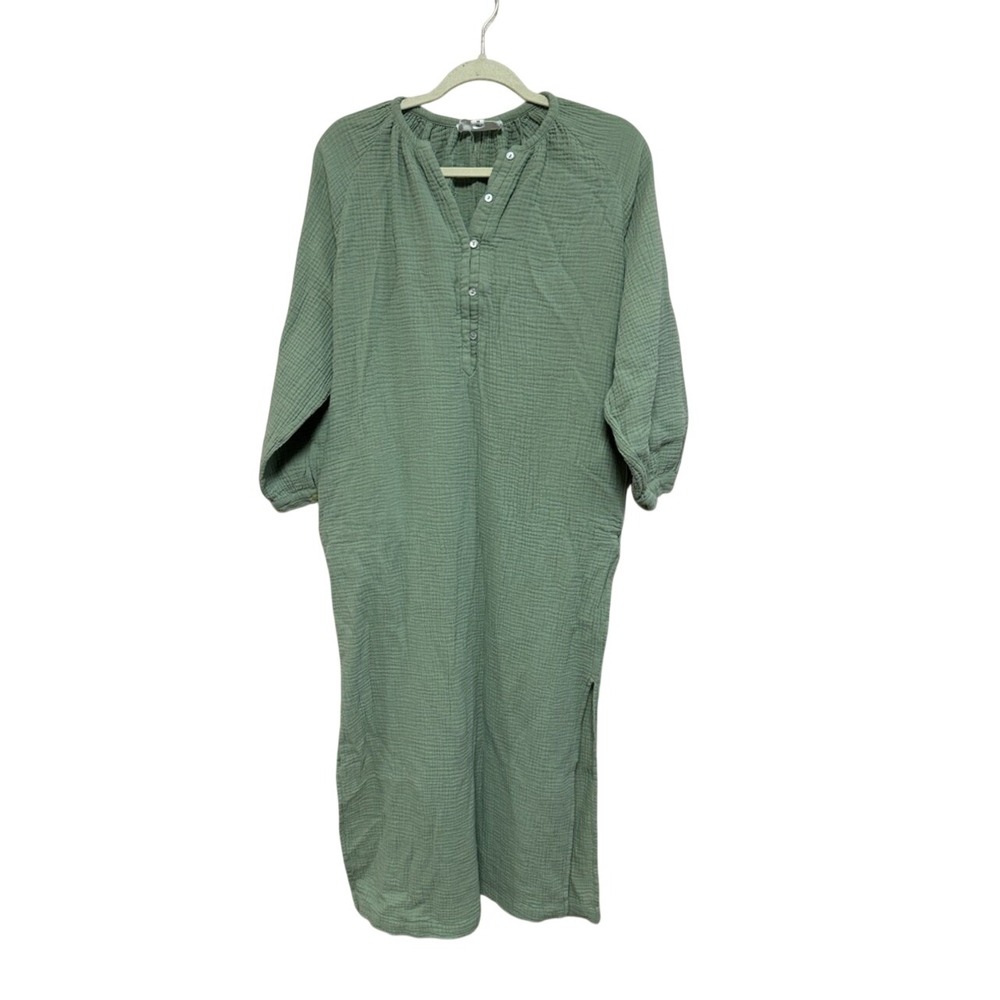 Tuckernuck x‎ Pomander Place Women's Medium Green Heidi Gauze Maxi Dress Slit